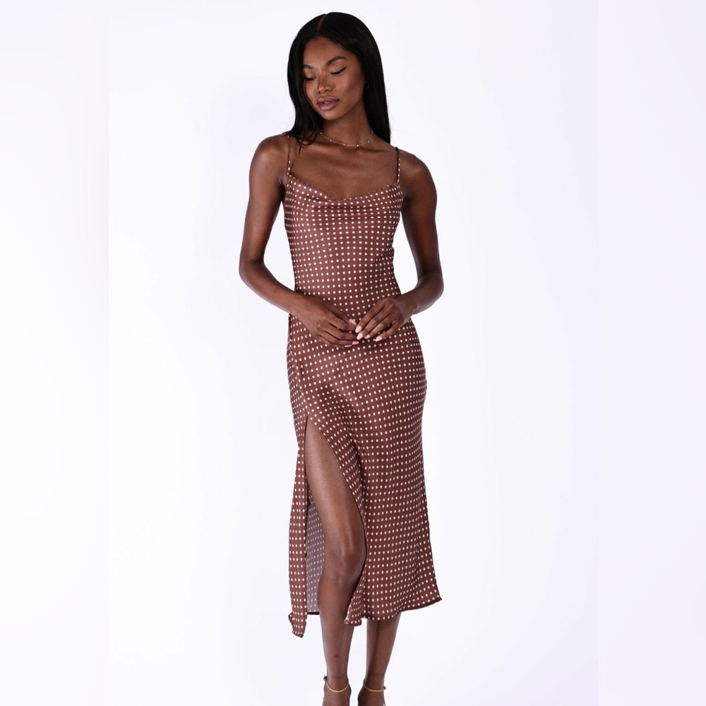 ❌SOLD❌ Resa Madison Slip Dress in Copper Polka Dot XS NWT